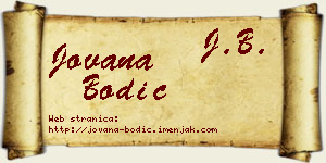 Jovana Bodić vizit kartica